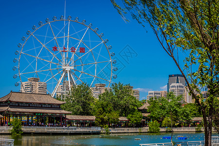 天津水上公园背景