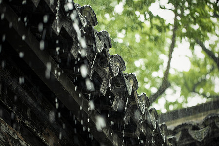 梅雨气候古式建筑背景