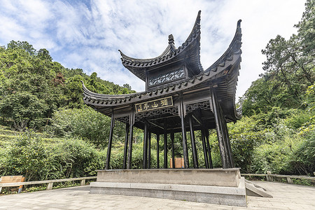 中式建筑凉亭背景图片