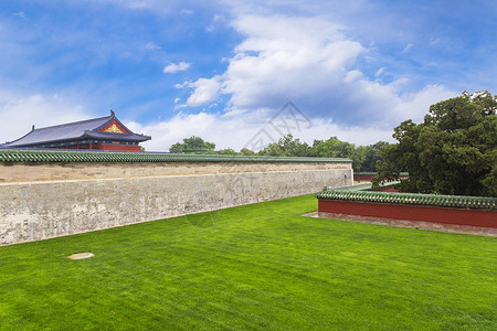 北京紫禁城草地背景图片