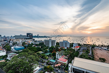 沿海风景泰国沿海城市芭提雅风光背景