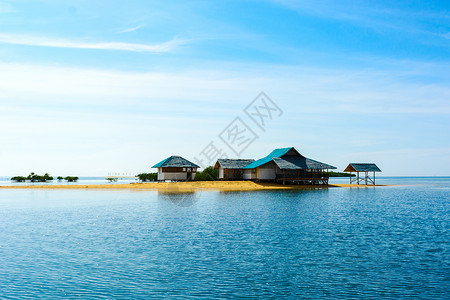 浮动房屋菲律宾海上房屋背景