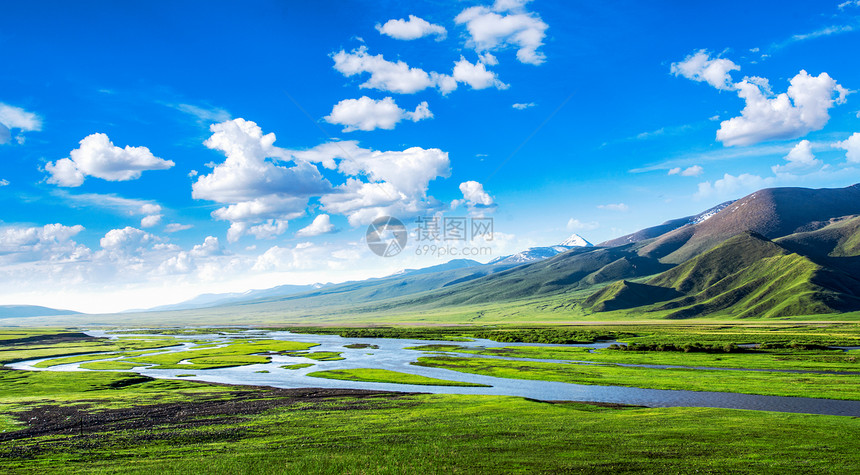 美丽草原的夏季风景图片