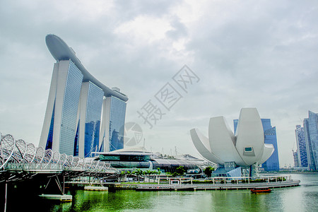 桥远景新加坡金沙酒店全景背景