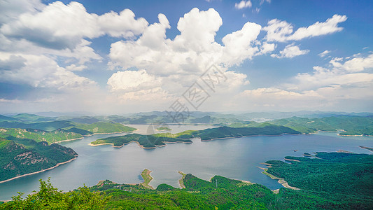 高句丽文物古迹风景五女山桓仁水库背景