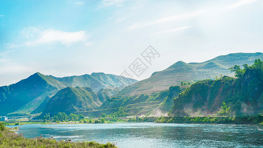 边境风光鸭绿江朝鲜风光背景