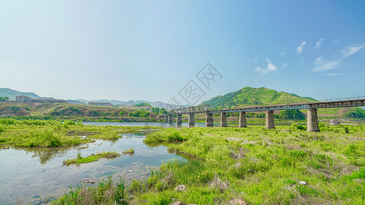 中朝边界鸭绿江背景