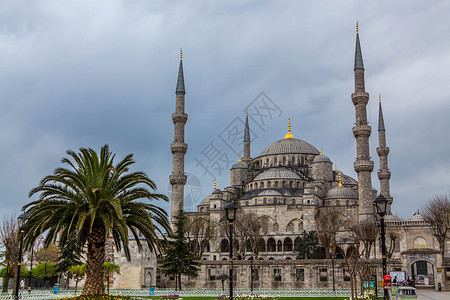 土耳其伊斯坦布尔蓝色清真寺高清图片