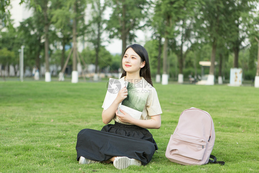 校园小清新大学生读书图片