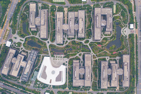 中医研究院俯瞰华为华中区研究所全貌背景