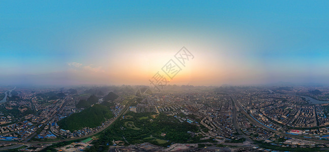 航拍桂林城市图片