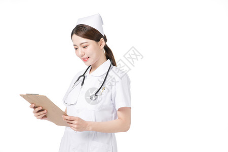 护士听诊器文件夹记录服务高清图片素材