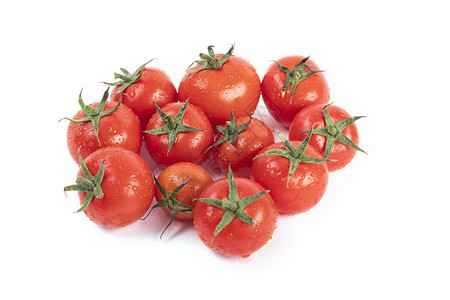 番茄西红柿带水珠的小番茄高清图片