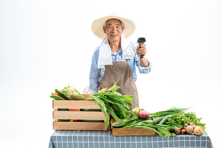 蔬菜扫码菜农卖菜扫码背景