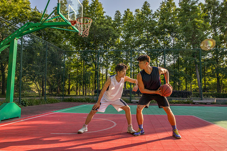 篮球竞技男青年打篮球背景