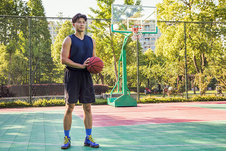男青年篮球形象背景图片