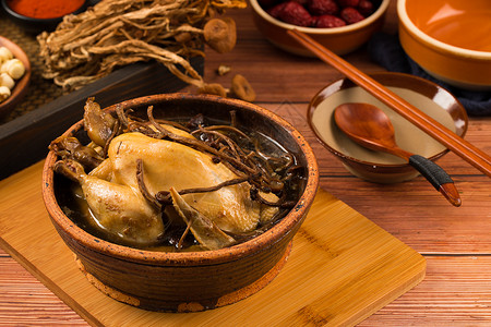 茶树菇鸡汤营养三红汤高清图片