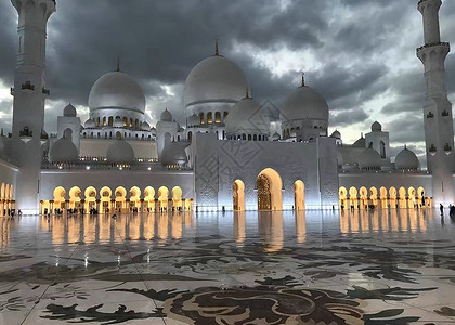 阿布扎比清真寺背景图片