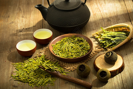 西湖龙井绿茶背景图片