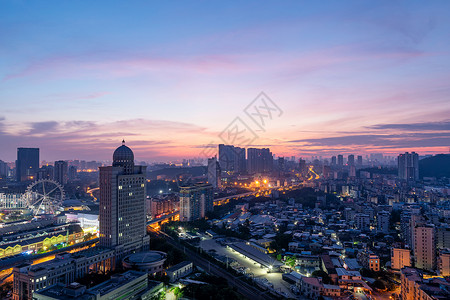 厦门日出厦门城市的霞光背景