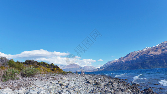 新西兰南岛雪山海滨背景图片