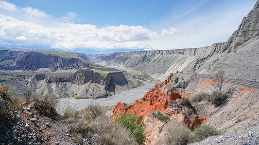 峡谷煤矿坑一个开放的煤矿高清图片