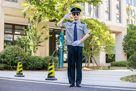 敬礼女兵保安敬礼背景