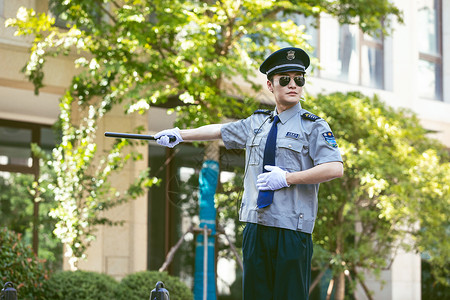 警察人物保安户外甩棍背景