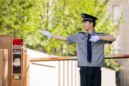 警察人物保安指挥交通背景