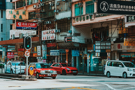 香港街头的士优惠高清图片