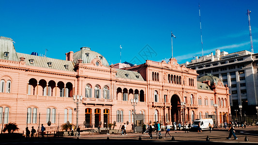 阿根廷旗阿根廷玫瑰宫背景