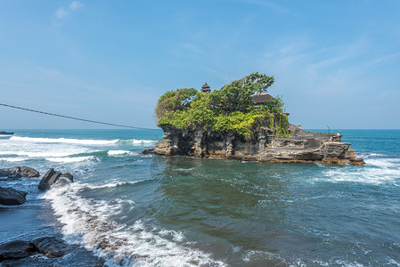 印尼巴厘岛海神庙风光背景图片