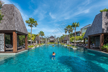 瓦塞印尼巴厘岛奢华度假酒店背景