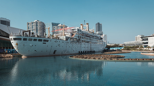 海上经济广东省深圳市南山区海上世界风光背景