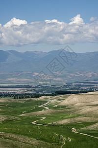 uu农场素材新疆天山农场蓝天白云素材背景