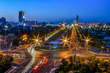 北京奥体中心夜晚全景背景图片