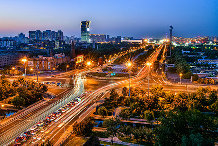 北京奥体中心夜晚全景背景图片