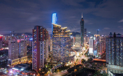 广东省深圳市罗湖区城市夜景图片