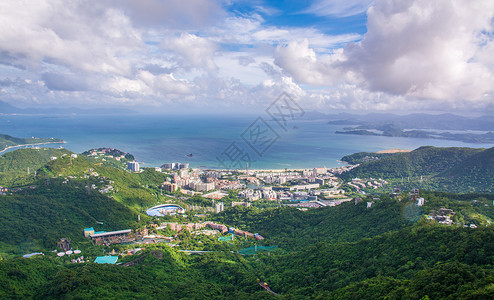 山海广东省深圳市盐田区东部华侨城景区风光背景