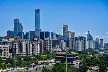 古建筑与天空图片北京古与现交融建筑背景