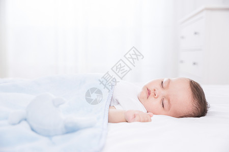 混血女外国婴儿睡觉背景