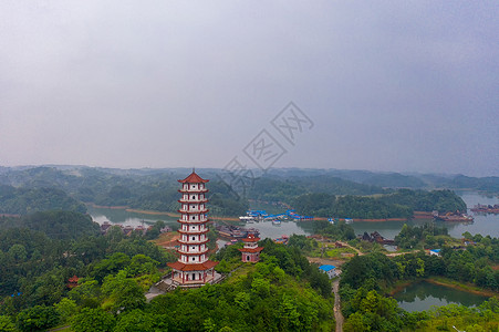 江西九江武宁县地标景区文峰塔高清图片