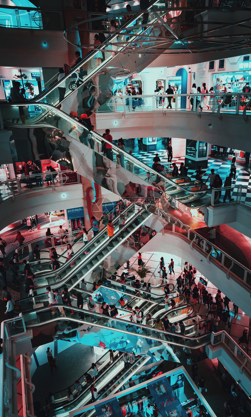 科技感商场自动扶梯图片