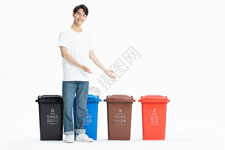 男孩分类垃圾环保垃圾分类背景