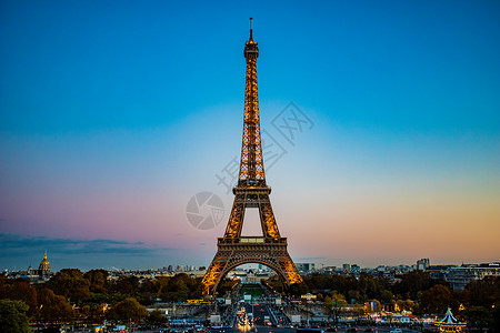 巴黎蓝星天空法国巴黎埃菲尔铁塔背景