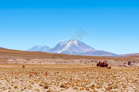 火山岩层乌尤尼荒原景观背景