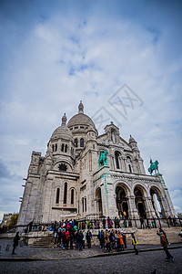 法国巴黎圣心大教堂背景图片