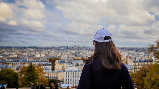 俯瞰法国巴黎背景