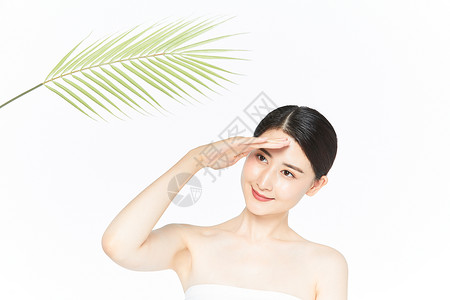 女性夏日防晒背景图片