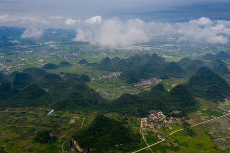 墨田区桂林临桂区会仙玻璃田航拍背景